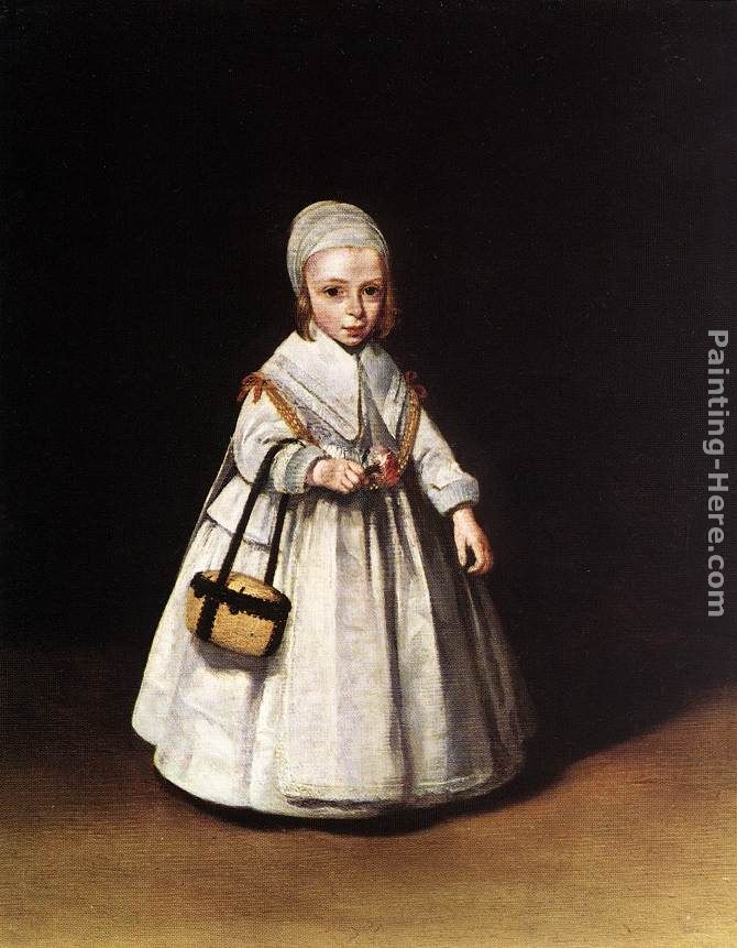 Helena van der Schalcke as a child painting - Gerard ter Borch Helena van der Schalcke as a child art painting